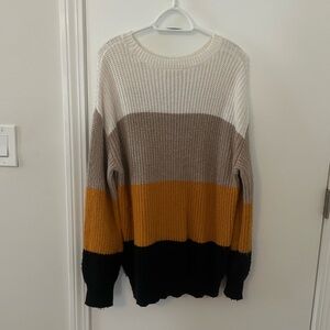 Eva Mendes Color Blocked Sweater